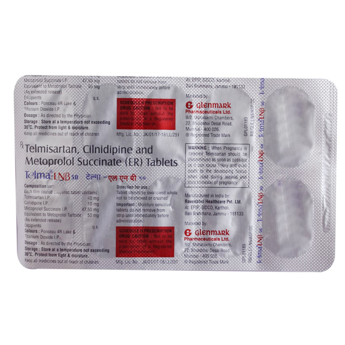 Telma-LN Beta 50 Tablet 10's Price, Uses, Side Effects, Composition ...