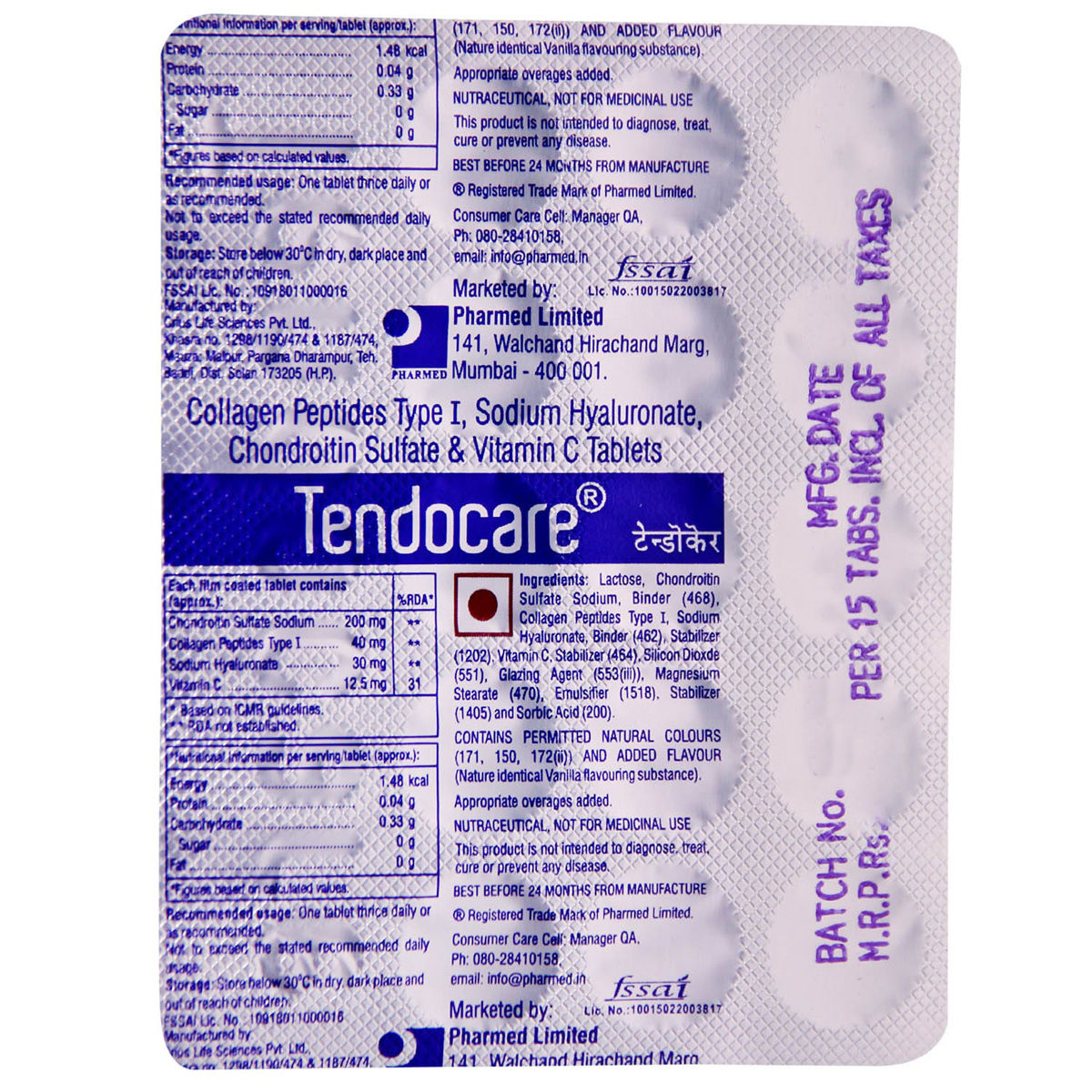 Tendocare Tablet 15's Price, Uses, Side Effects, Composition Apollo