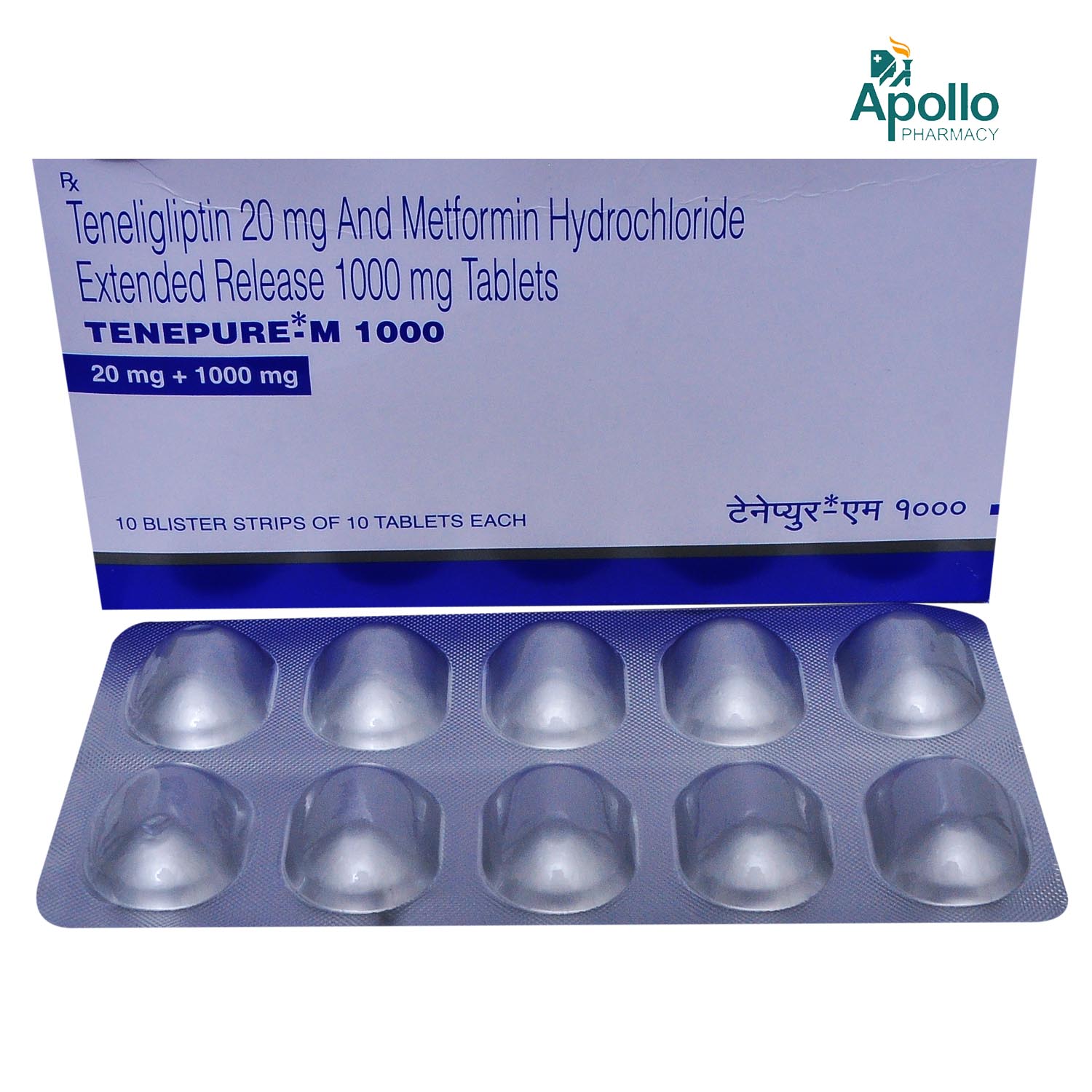 Tenepure-M 1000 Tablet 10's Price, Uses, Side Effects, Composition ...