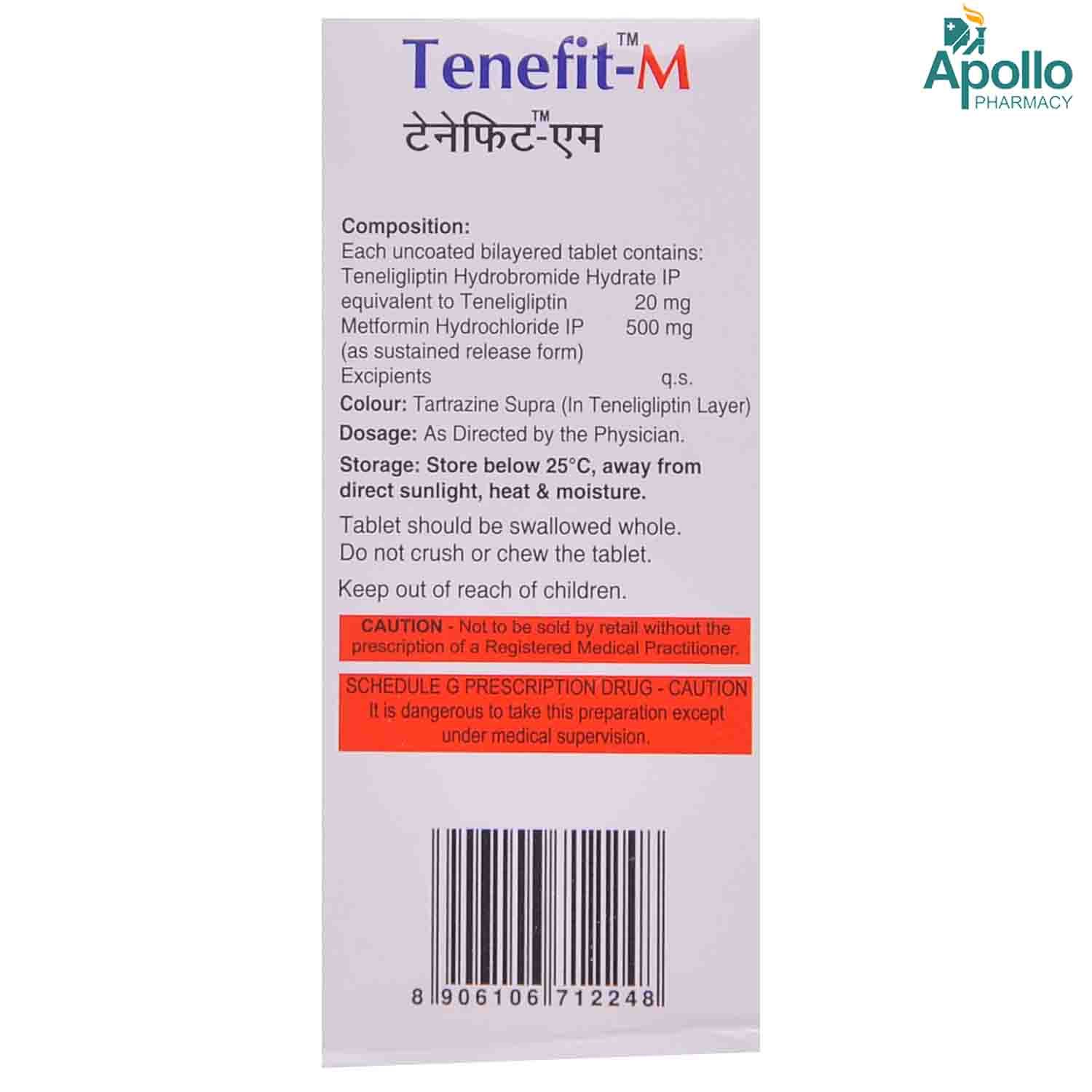 Tenefit M Tablet 15 S Price Uses Side Effects Composition Apollo Pharmacy
