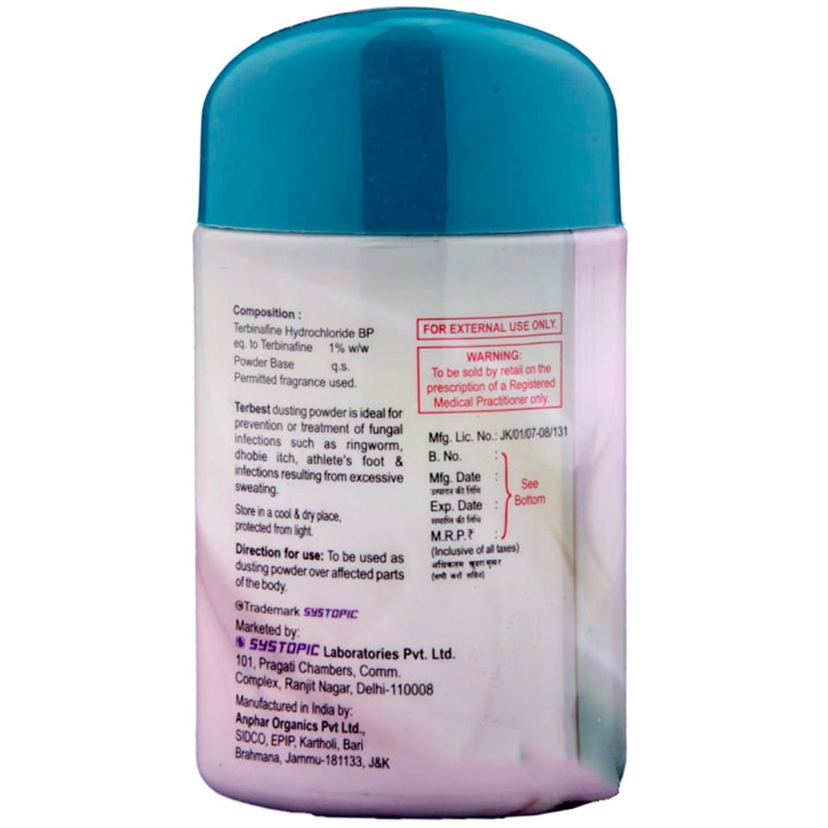 Terbest Dusting Powder 50 gm Price, Uses, Side Effects, Composition