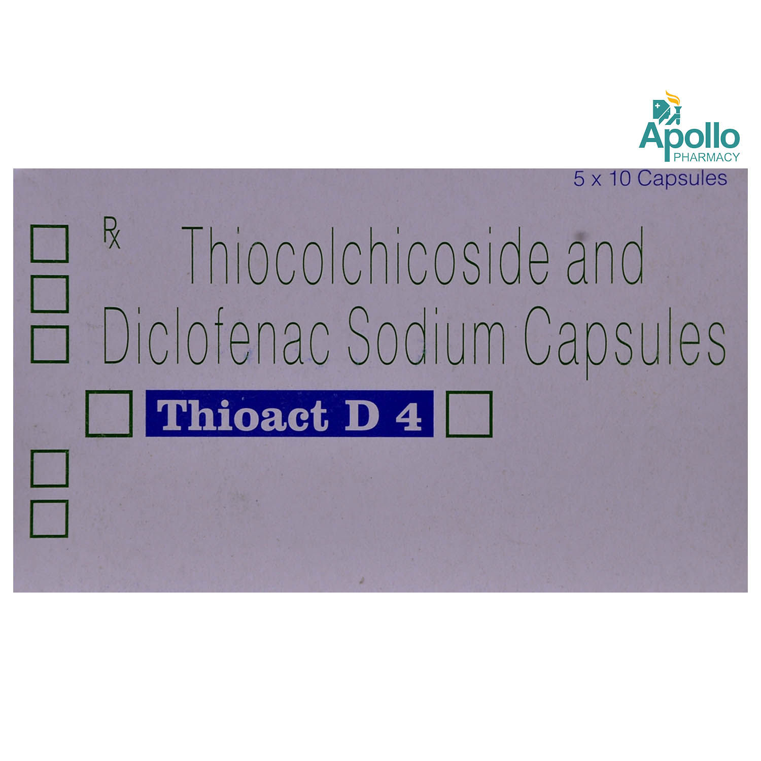 THIOACT D 4MG CAPSULE, Pack of 10 CAPSULES