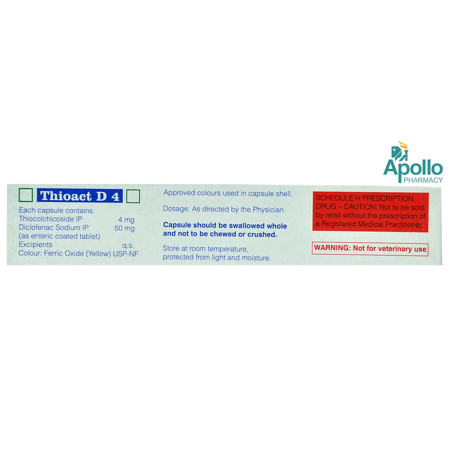 THIOACT D 4MG CAPSULE, Pack of 10 CAPSULES
