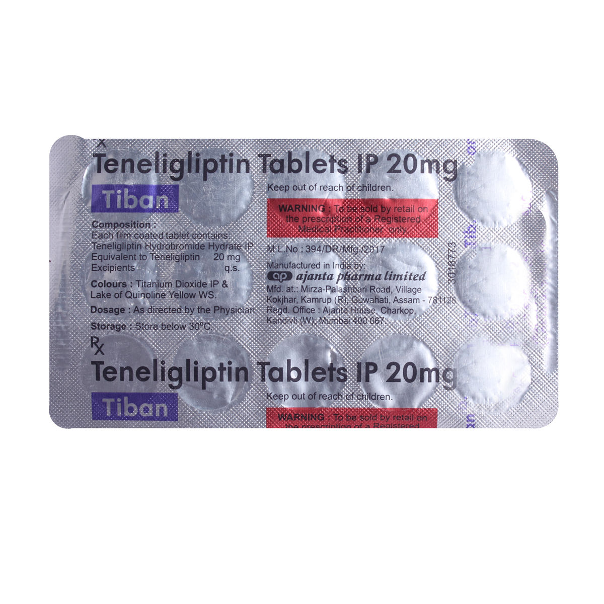 Tiban Tablet 15's, Pack of 15 TabletS