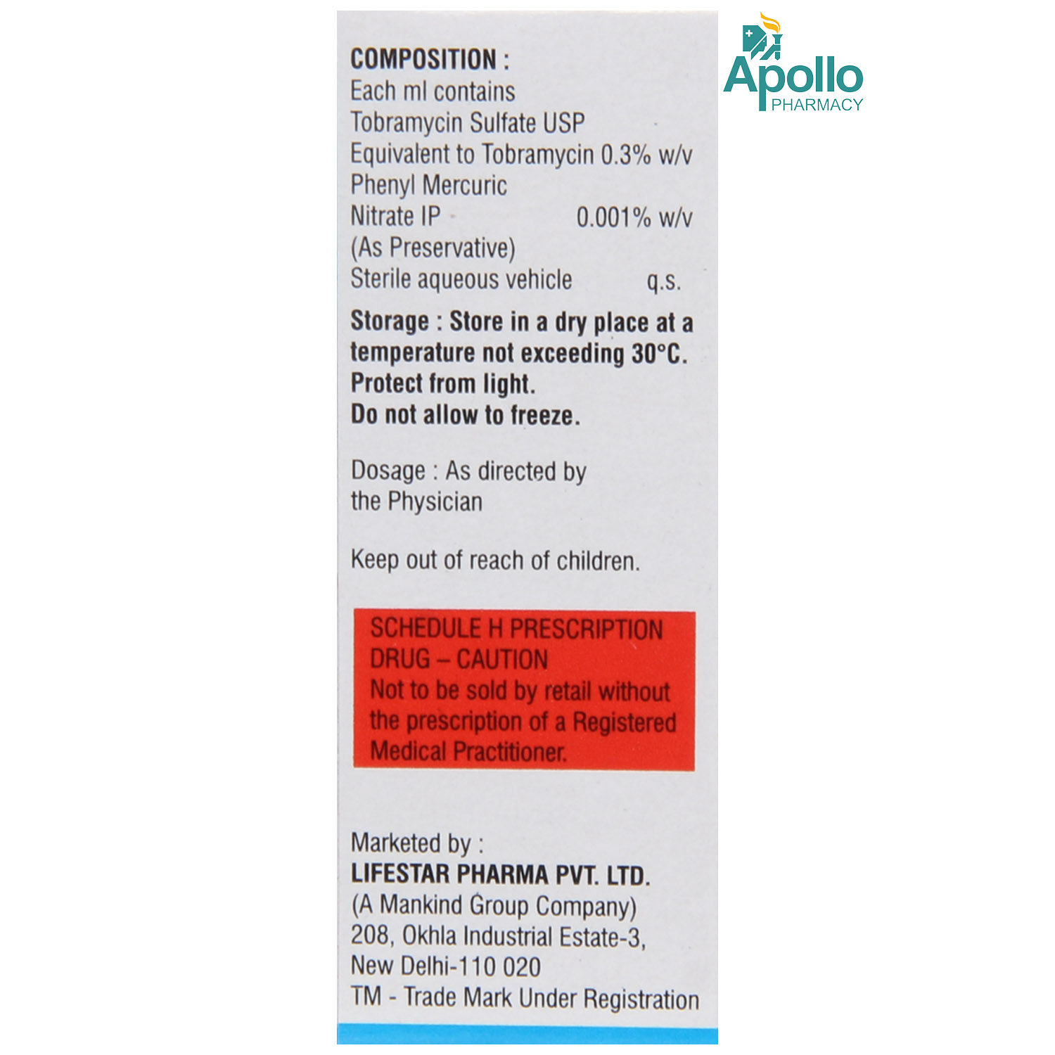 Tobastar Eye/Ear Drops 5 ml Price, Uses, Side Effects, Composition