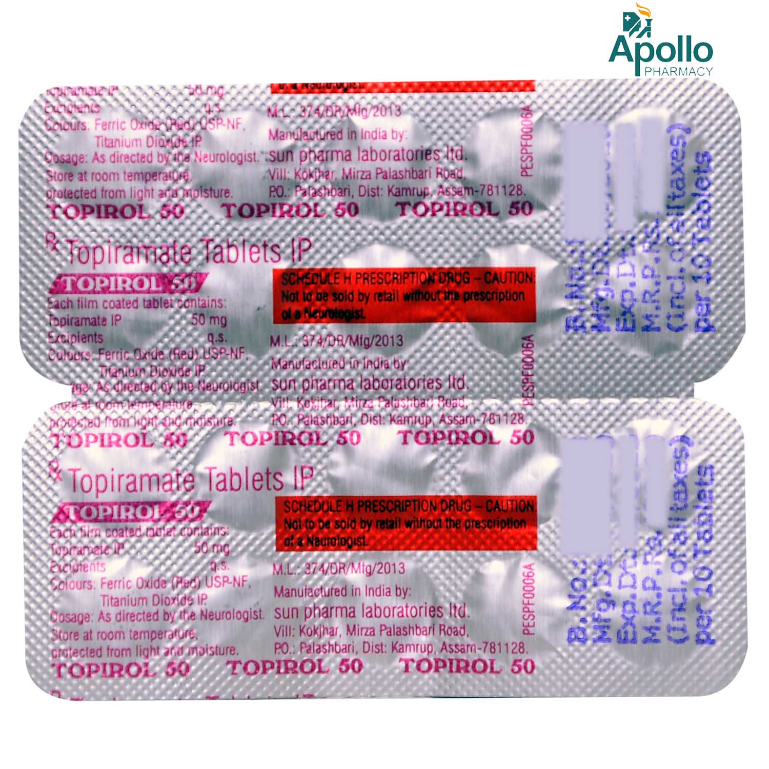 Topirol 50 Tablet 10's, Pack of 10 TABLETS