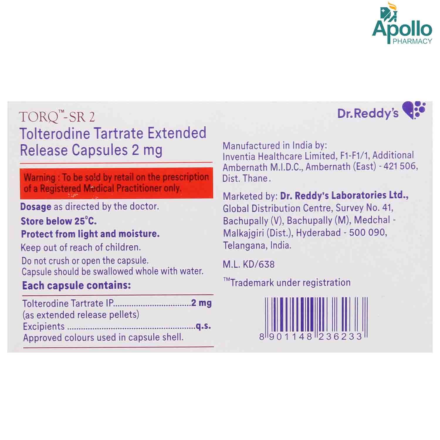 TOR Q SR 2MG TABLET Price, Uses, Side Effects, Composition Apollo Pharmacy