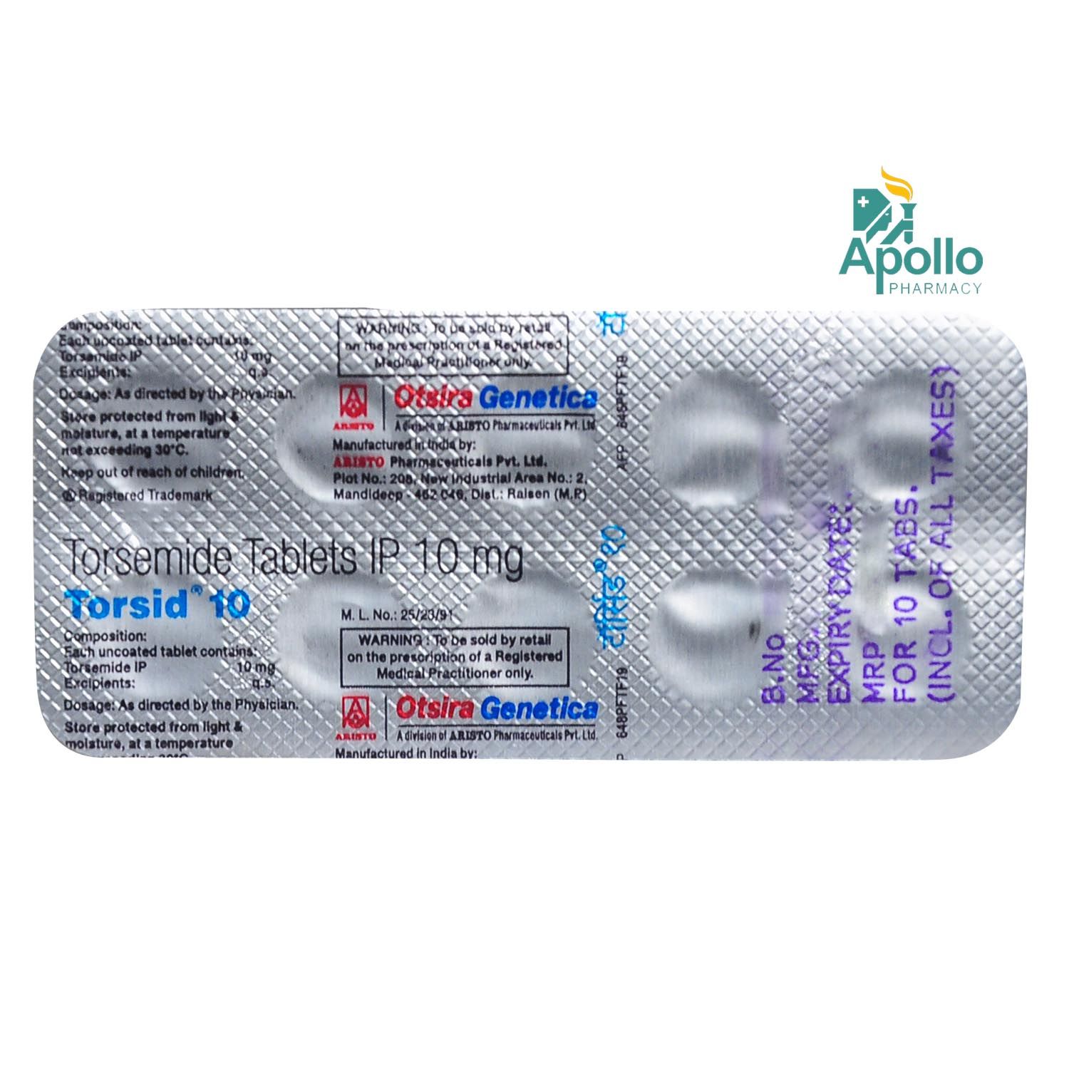 Torsid 10 Tablet 10's Price, Uses, Side Effects, Composition - Apollo