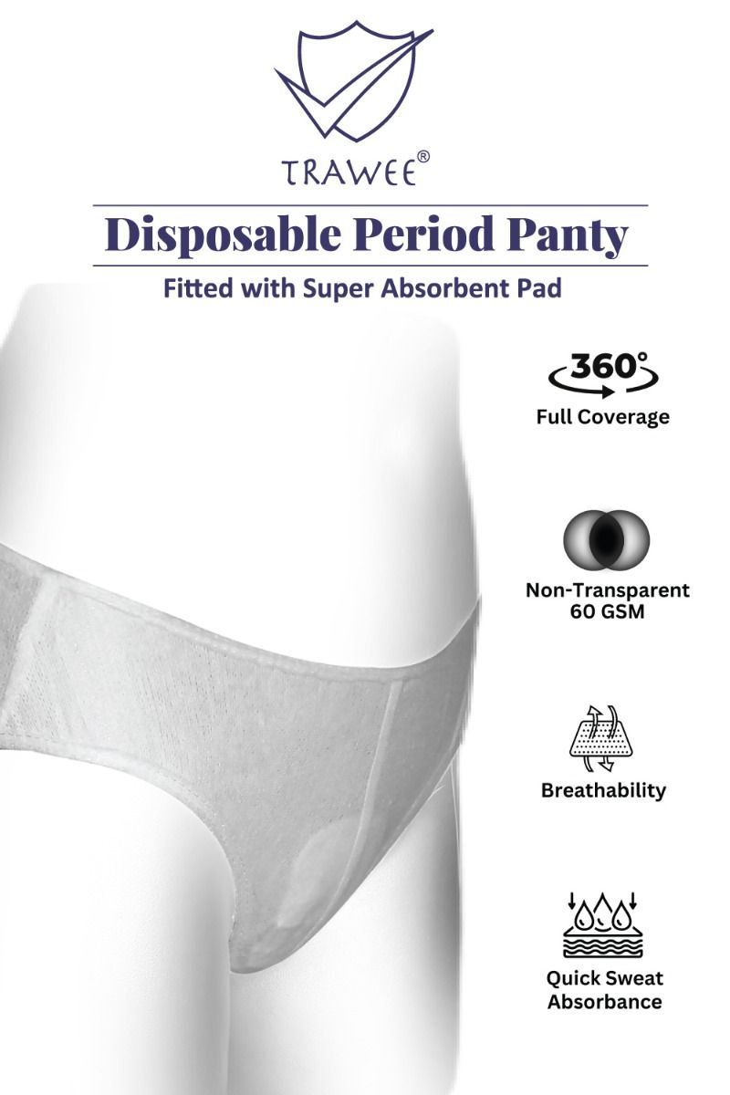 Trawee-PP Disposable Period Panty XS, 5 Count, Pack of 1 