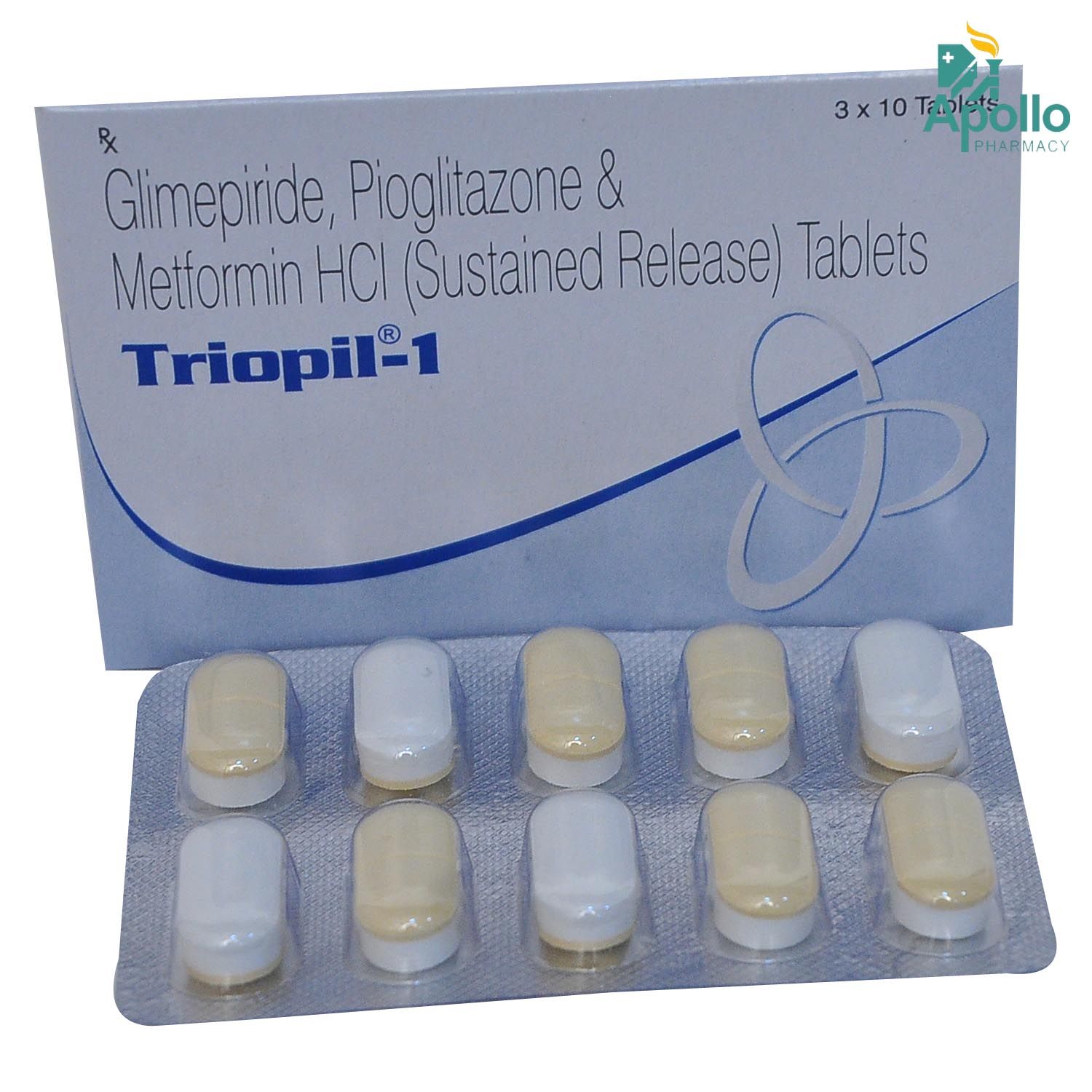 Triopil-1 Tablet 10's, Pack of 10 TABLETS