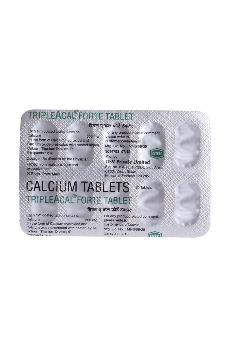 Triple A Cal Forte Tablet 10's Price, Uses, Side Effects, Composition