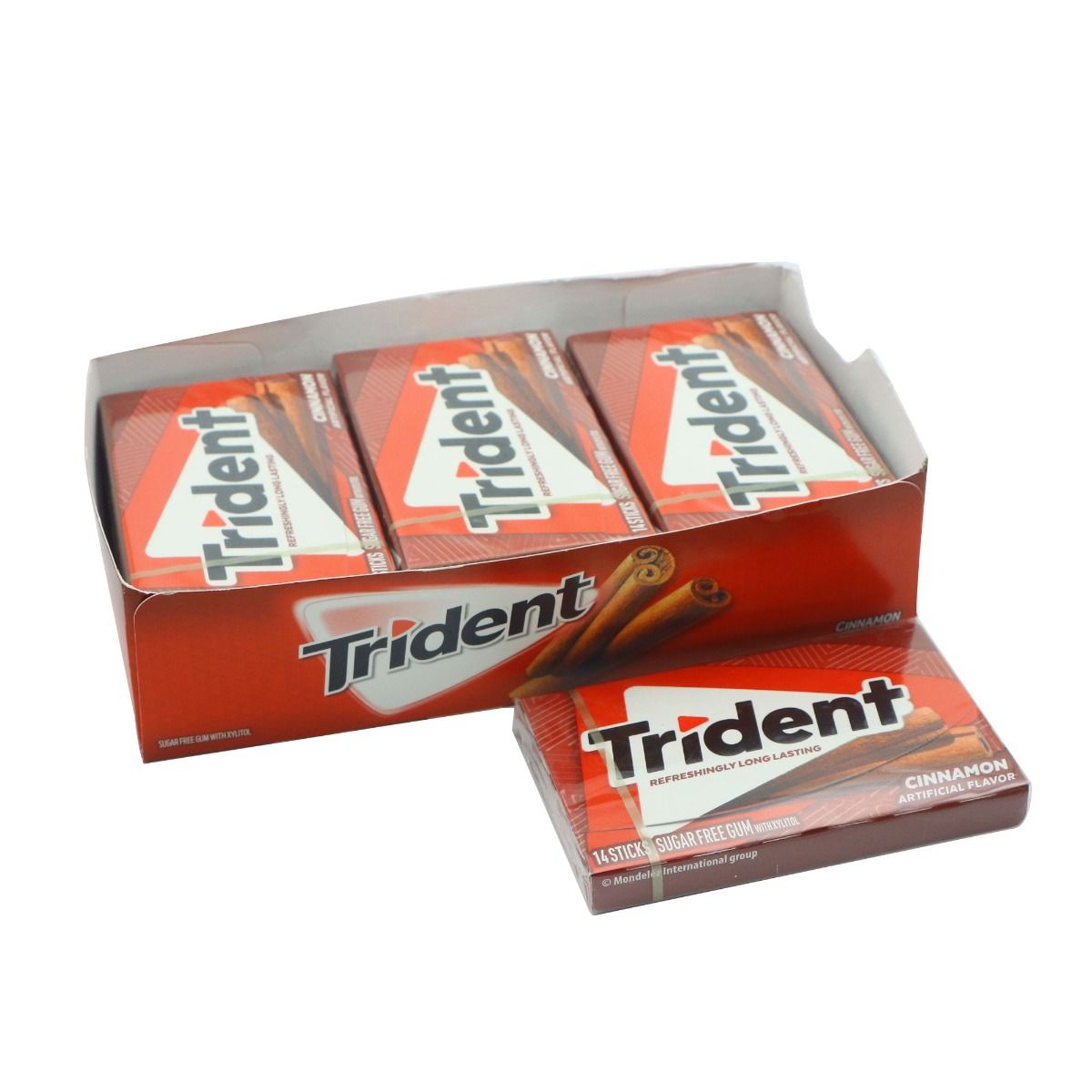 Trident Sugar Free Gum Cinnamon 14 Stick, Pack of 1 