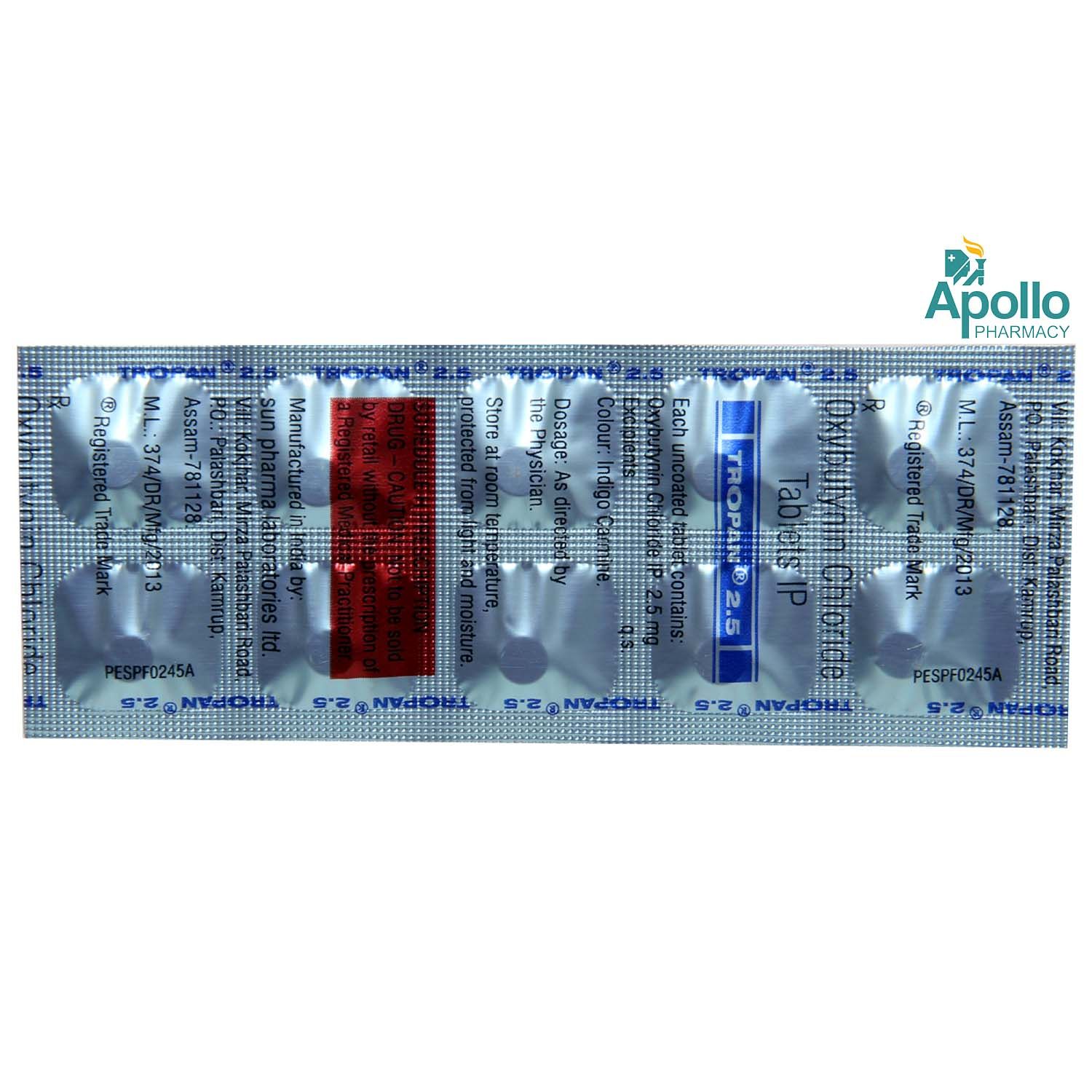 Tropan 2.5 Tablet 10's, Pack of 10 TABLETS