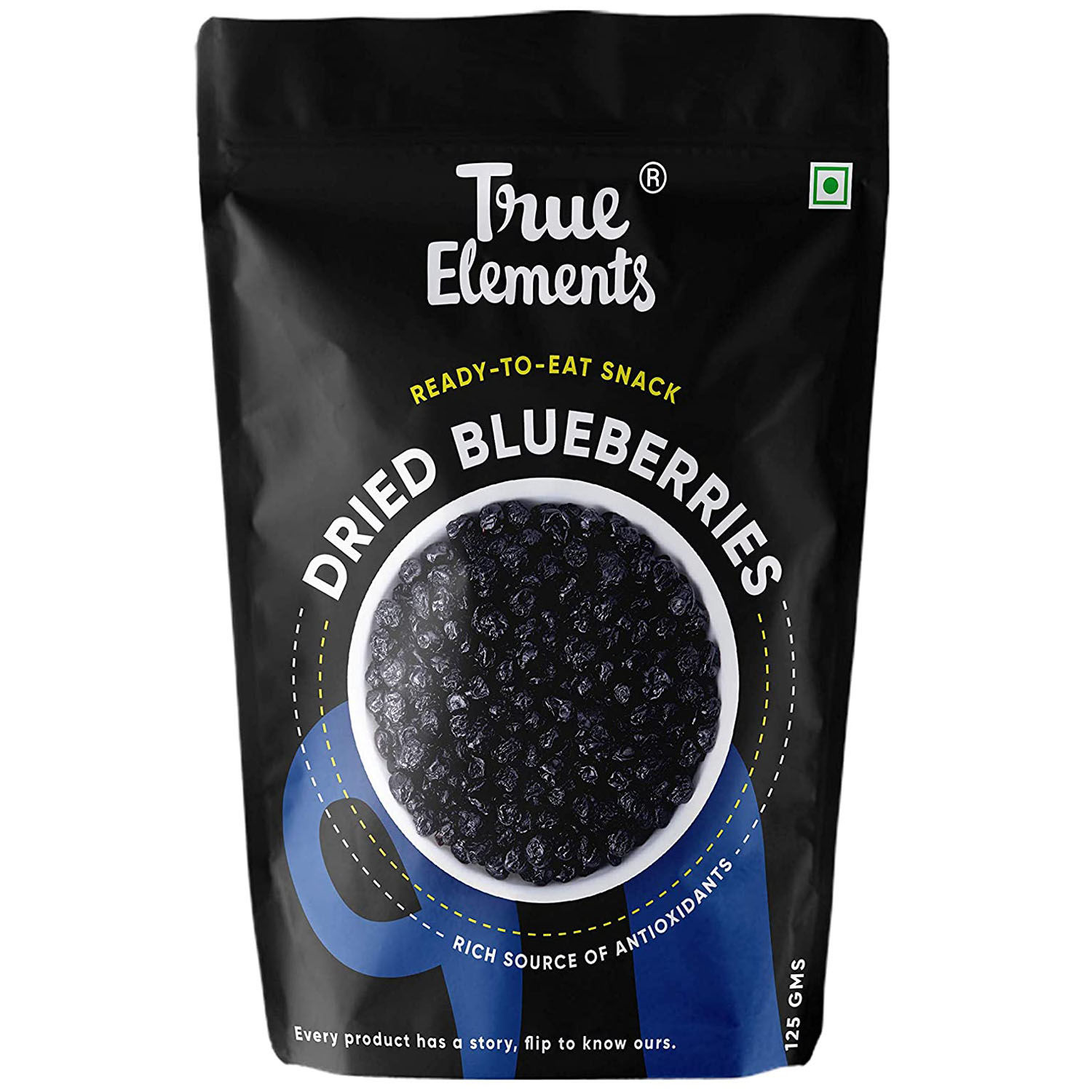 Buy True Elements Dried Blueberries, 125 gm Online