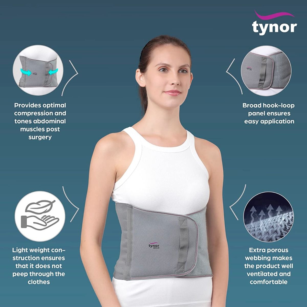 Tynor Abdominal Support Large, 1 Count, Pack of 1 