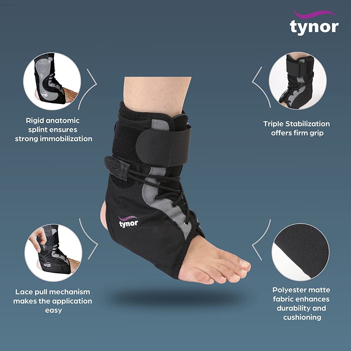 Tynor Ankle Brace Single Medium, 1 Count, Pack of 1 