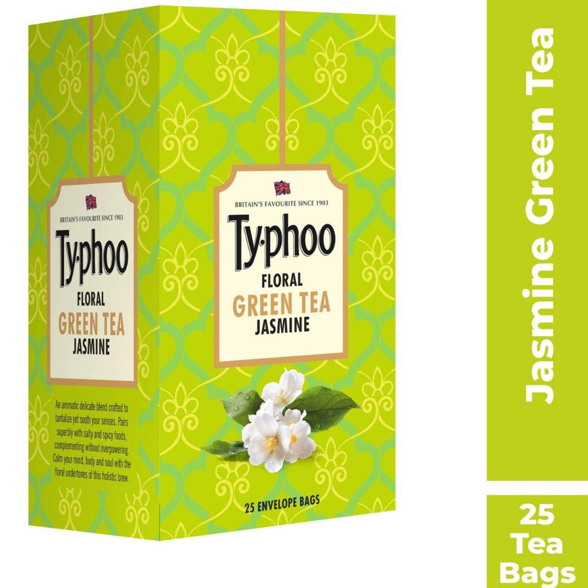 Ty.Phoo Floral Jasmine Green Tea Bags, 25 Count, Pack of 1 