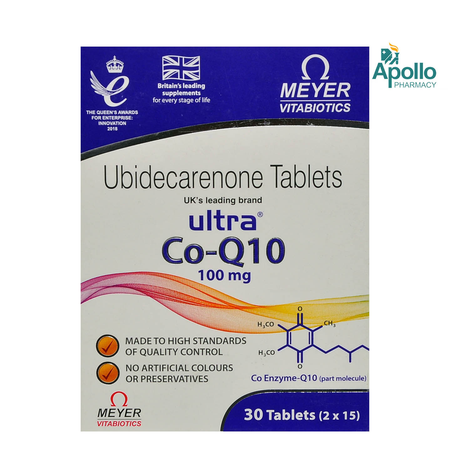 Ultra Co-Q10 100 mg Tablet 15's, Pack of 15 TABLETS