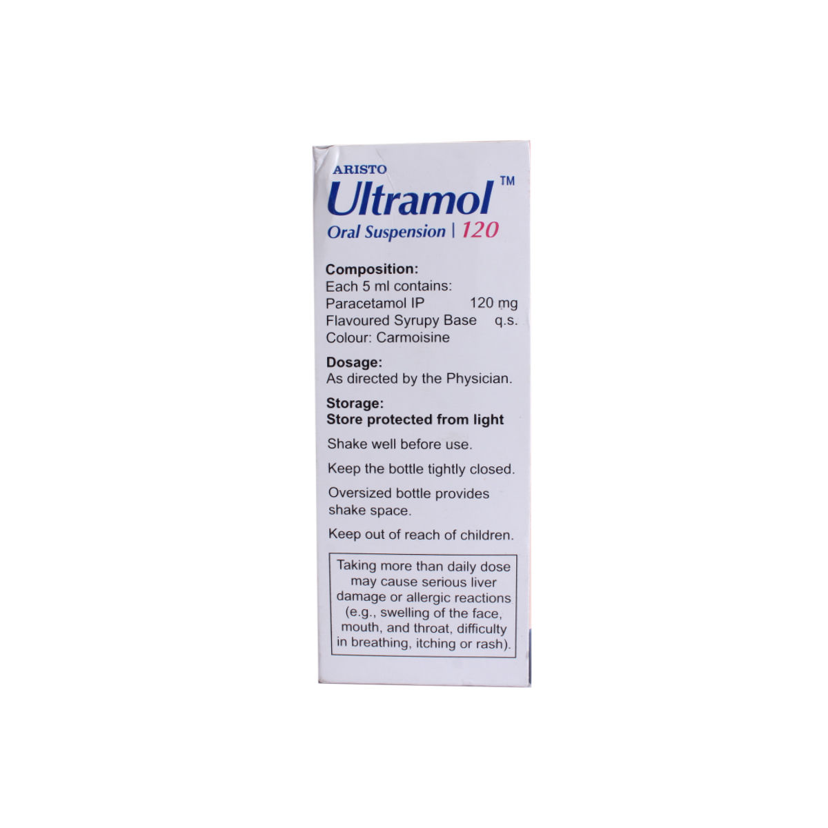 Ultramol 120 Paediatric Oral Suspension 60 ml, Pack of 1 SYRUP