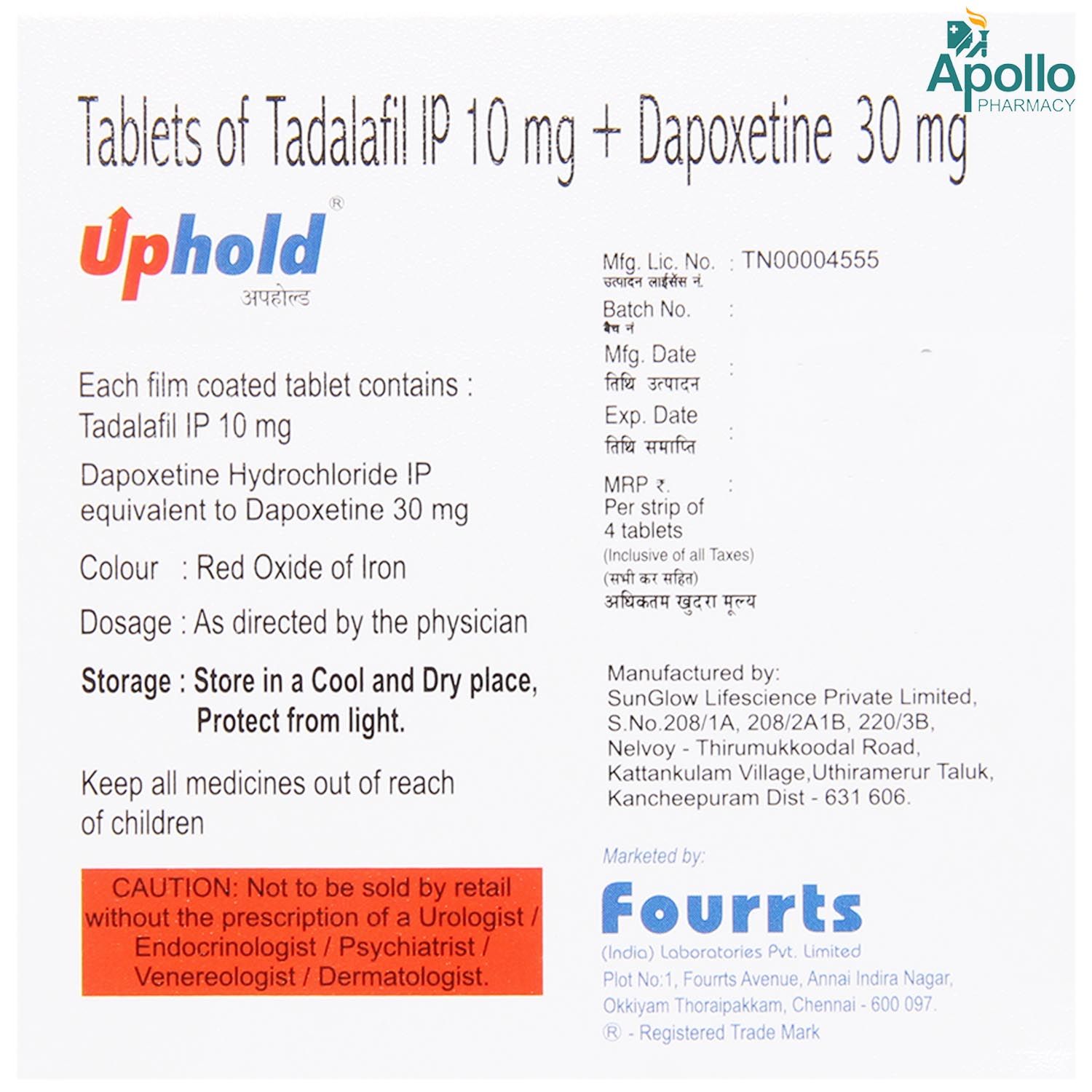 Uphold Tablet 4's, Pack of 4 TABLETS