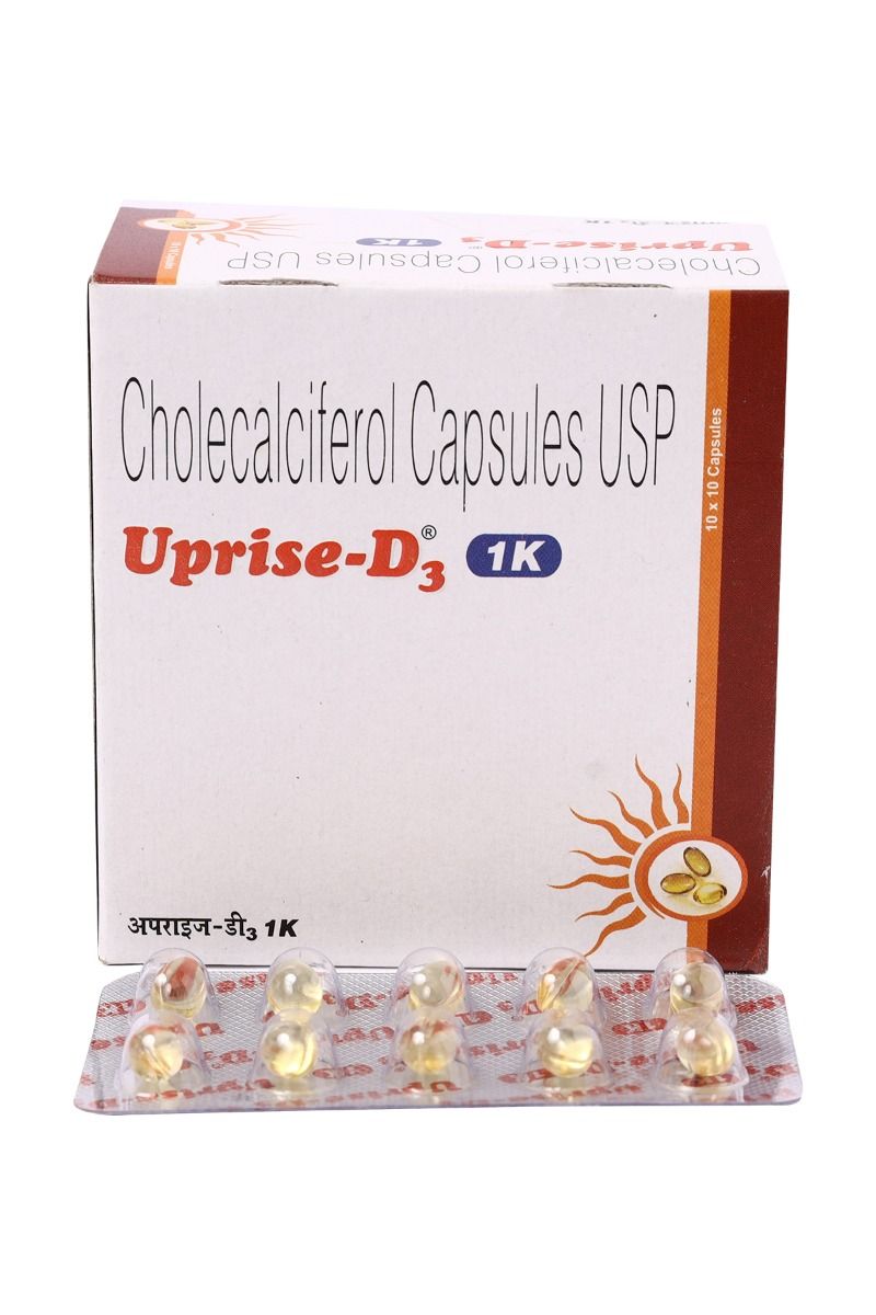 Uprise-D3 1000IU Capsule 10's Price, Uses, Side Effects, Composition ...