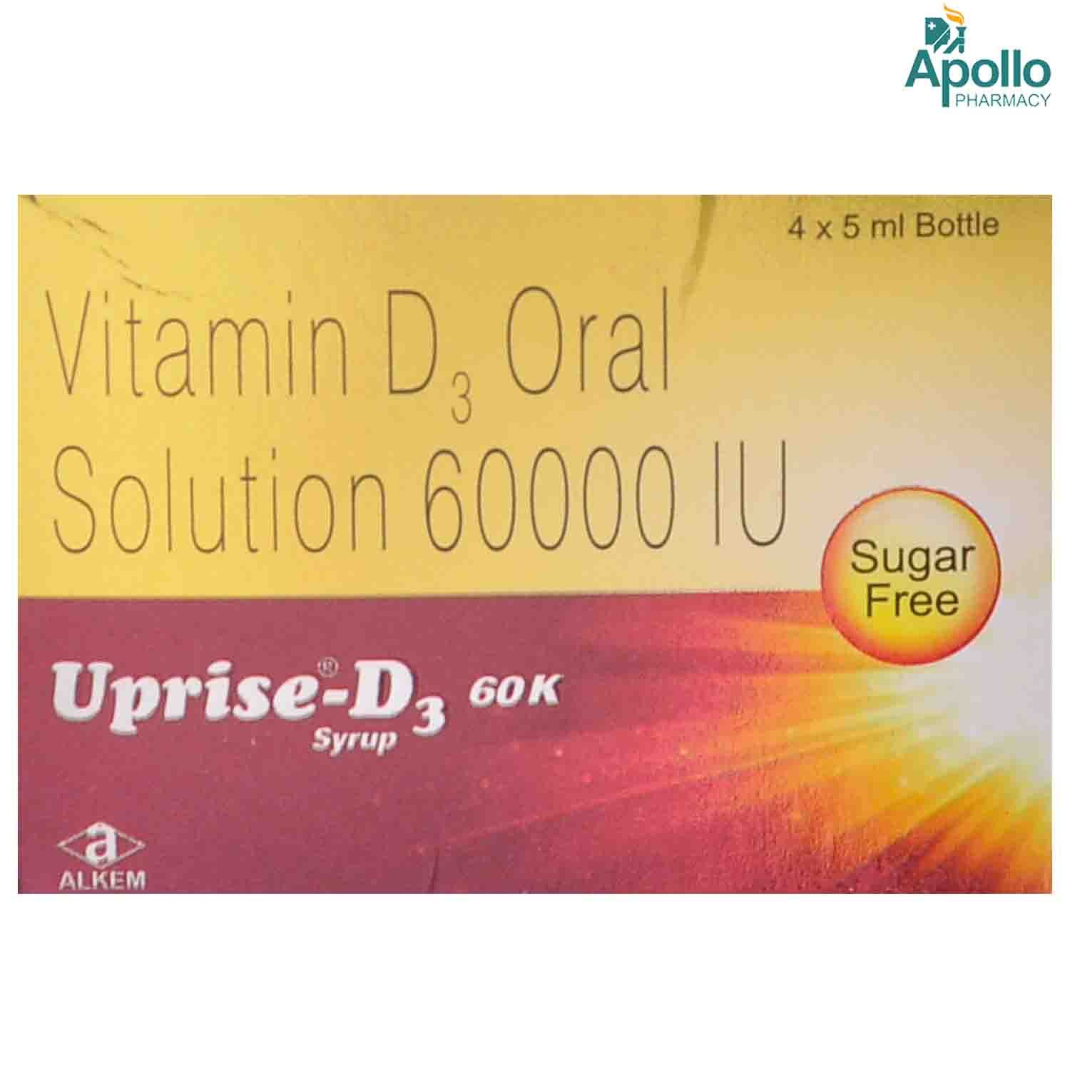 Uprise-D3 60K Oral Solution 5 ml Price, Uses, Side Effects, Composition