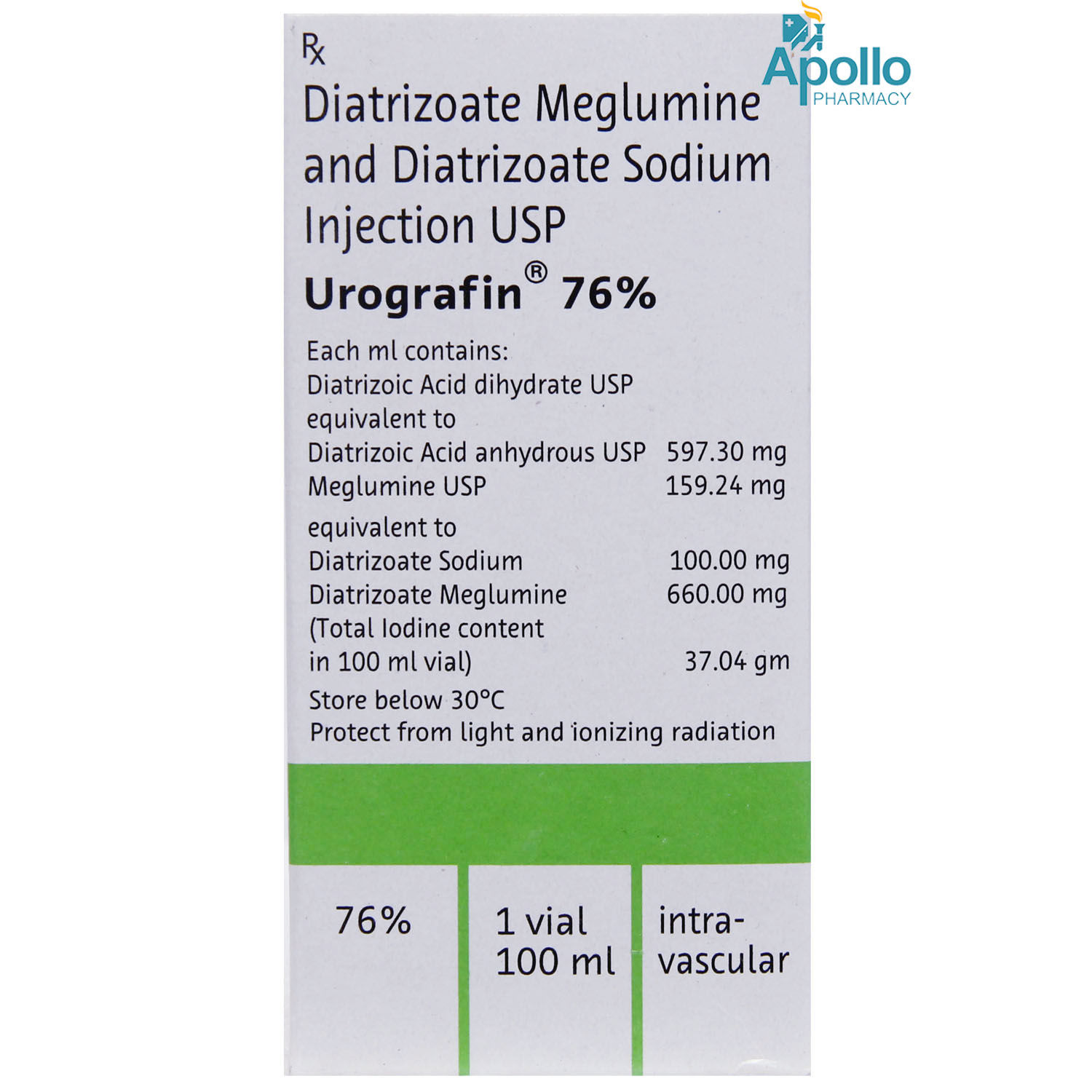 UROGRAFIN 76% VIAL INJECTION 100ML Price, Uses, Side Effects ...