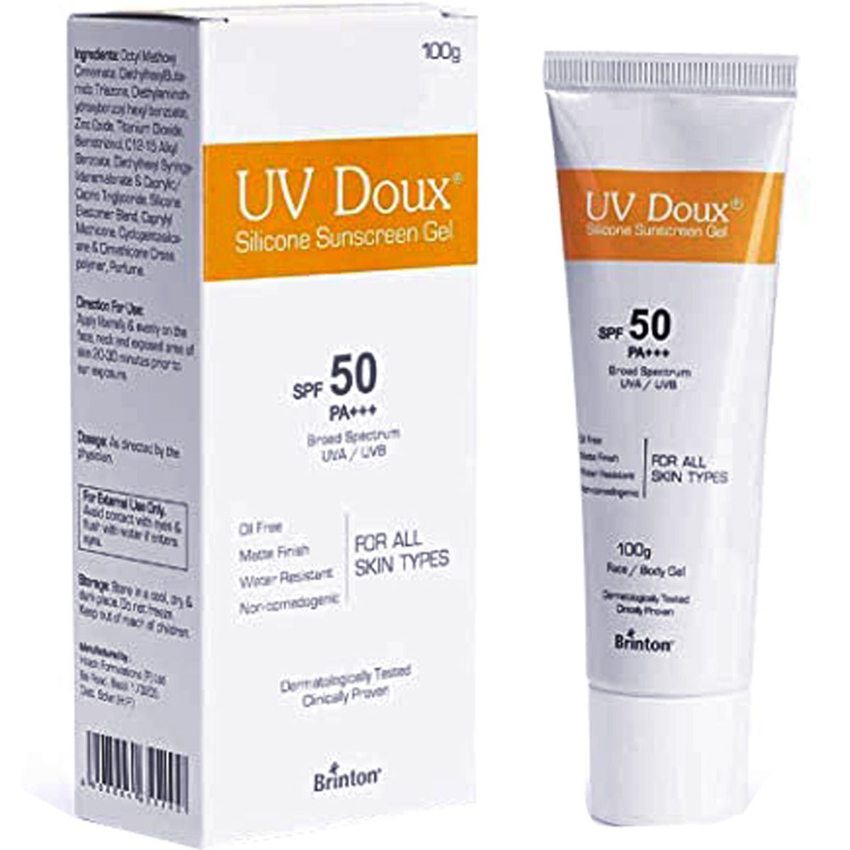 Buy Uv Doux Spf-50 Pa+++ Silicon Sunscreen Gel 100gm Online