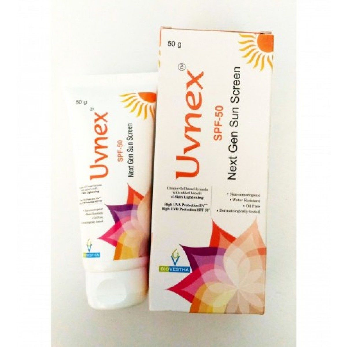 Uvnex Sunscreen Gel SPF 50, 50 gm, Pack of 1 