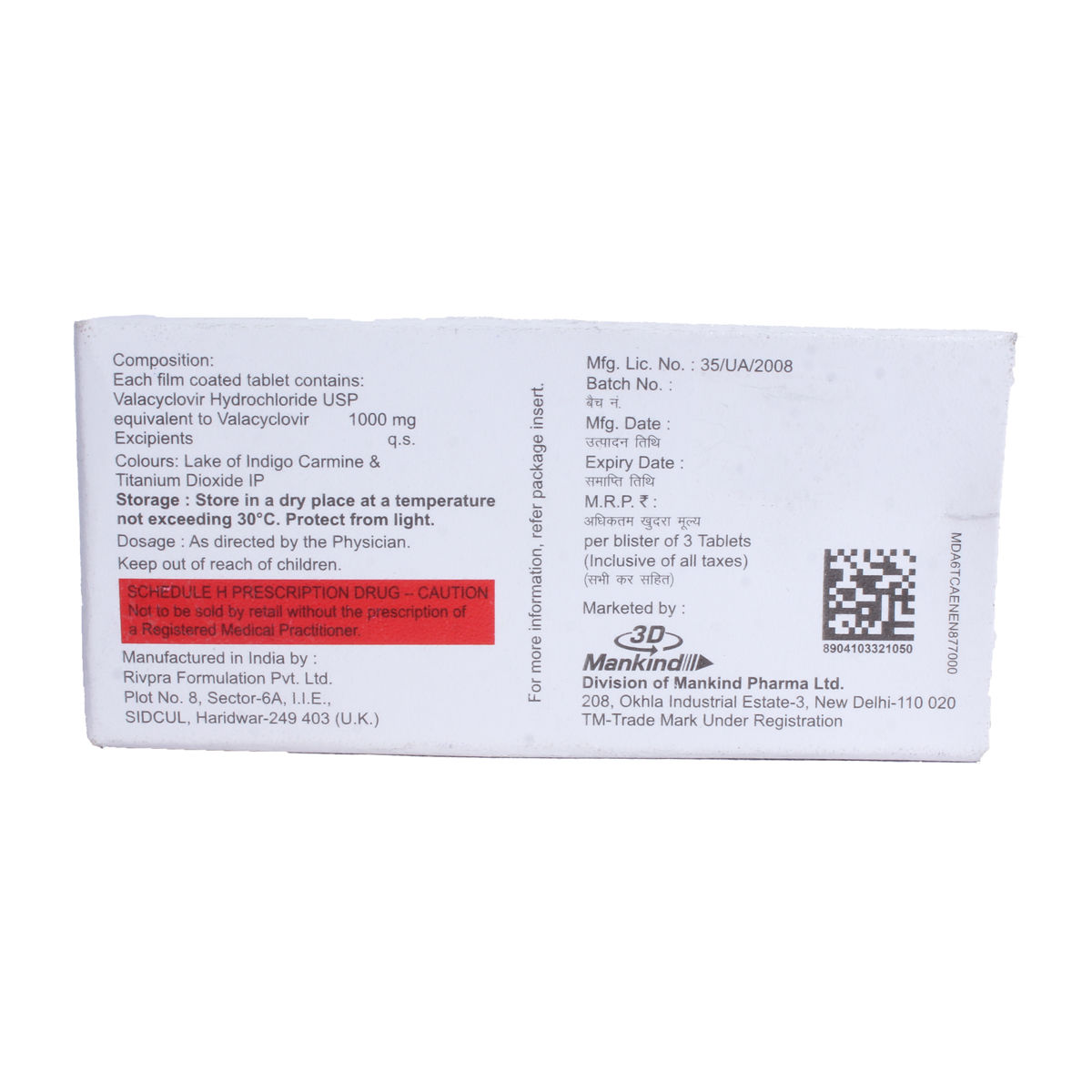 Valanext 1000 Tablet 3's Price, Uses, Side Effects, Composition ...