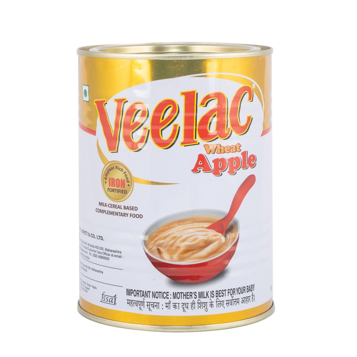 Buy Veelac Wheat Apple Baby Cereal, 500 gm Tin Online