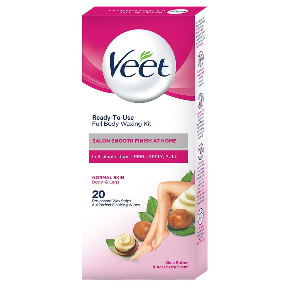 Buy Veet Ready to Use Wax Strips Full Body Waxing Kit for Normal Skin, 20 Count Online