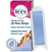 Buy Veet Ready to Use Wax Strips Full Body Waxing Kit For Sensitive Skin, 20 Count Online