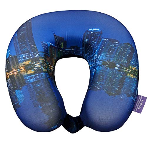 Buy Viaggi Memory Foam Printed Travel Neck Pillow City Blue, 1 Count Online