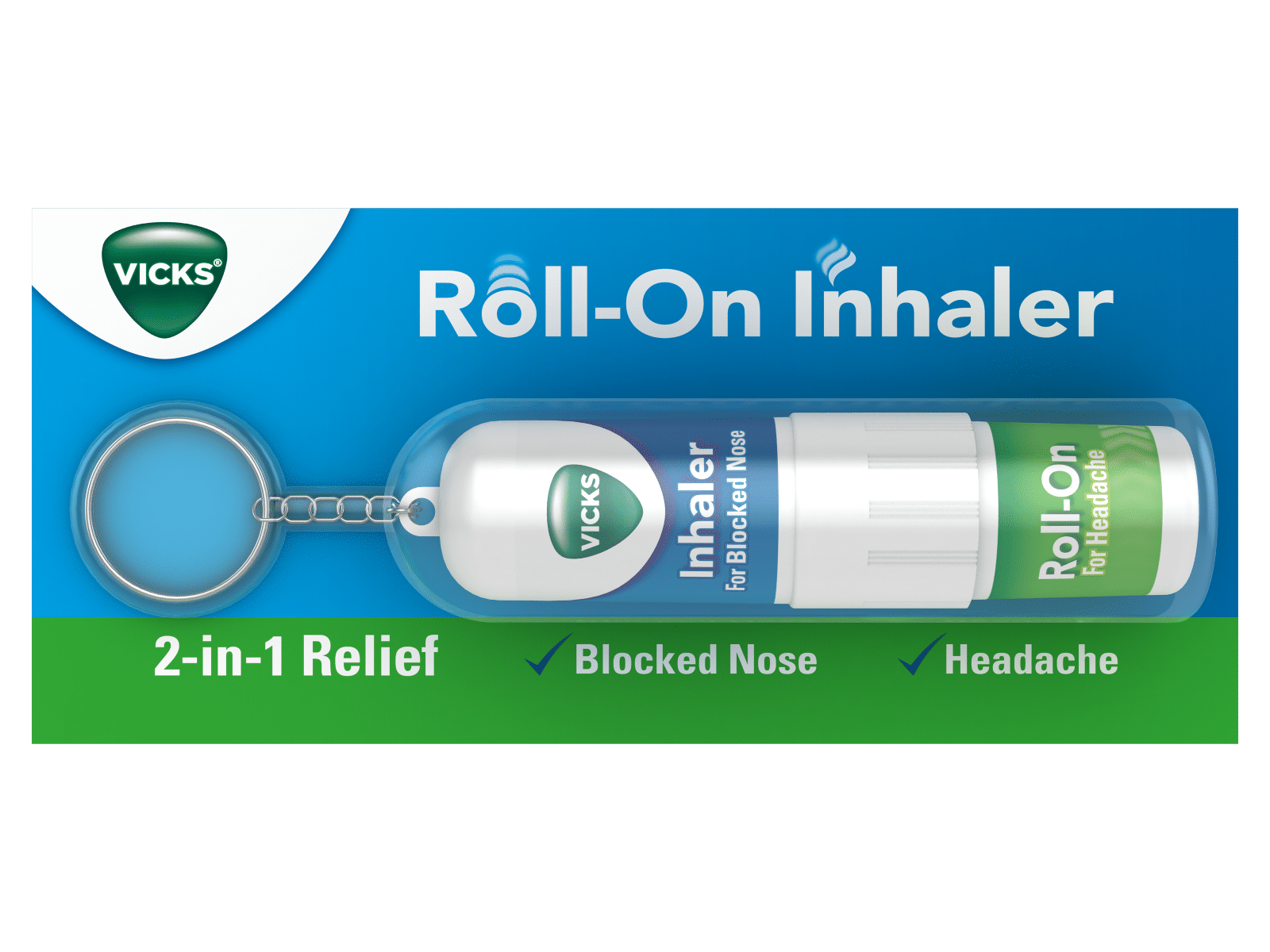 Buy Vicks Roll-On Inhaler 2-In-1 Relief, 1.5 ml Online