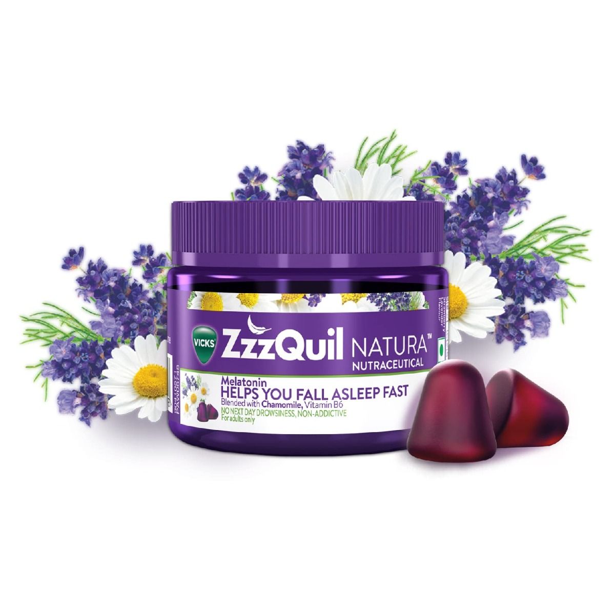 Buy Vicks ZzzQuil Natura Nutraceutical Melatonin Gummies, 10 Count Online