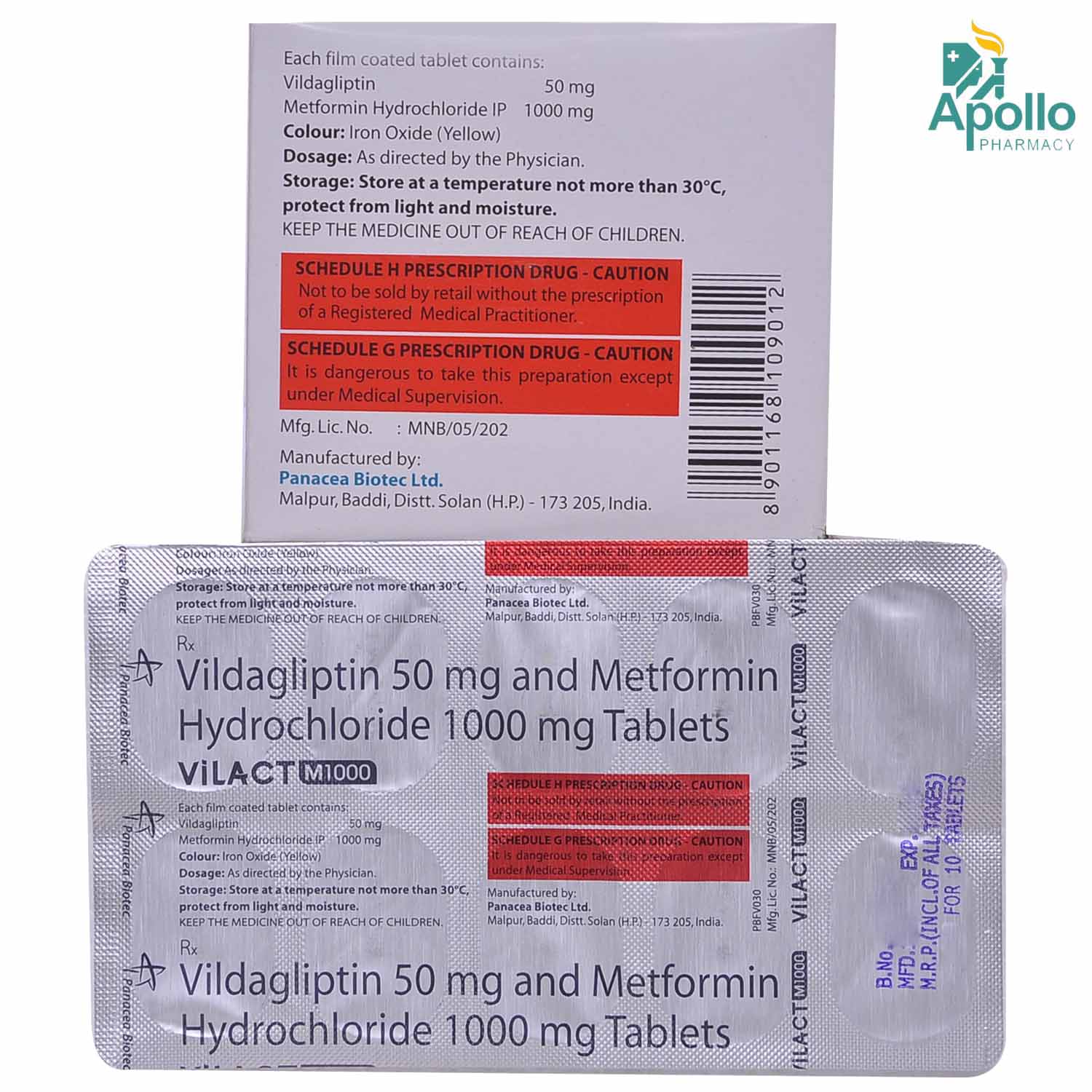 Vilact M 1000/50mg Tablet 10's Price, Uses, Side Effects, Composition ...