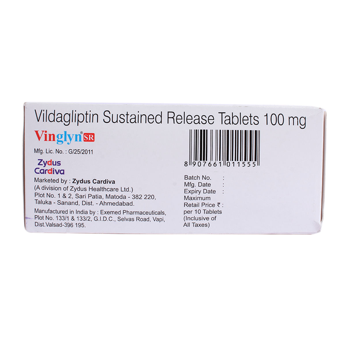 Vinglyn SR 100 Tablet 10's, Pack of 10 TABLETS