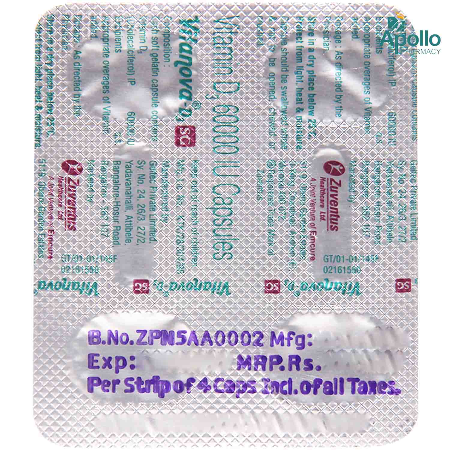 Vitanova-D3 SG Capsule 4's Price, Uses, Side Effects, Composition ...