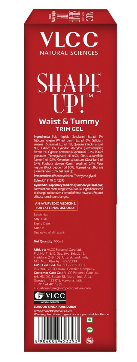 VLCC Shape Up Waist & Tummy Trim Gel, 100 gm, Pack of 1 