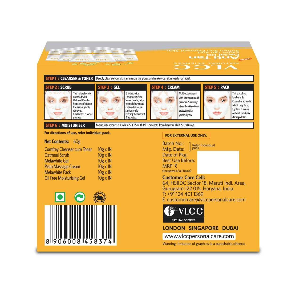 VLCC New Anti Tan Facial Kit, 1 Count, Pack of 1 