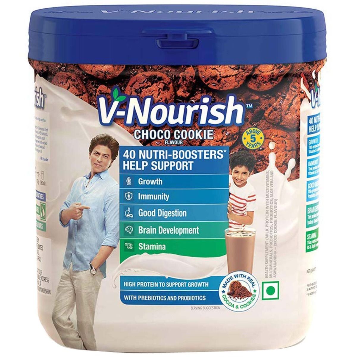Buy V-Nourish Choco Cookie Flavoured Kids Nutrition Drink, 200 gm Jar Online