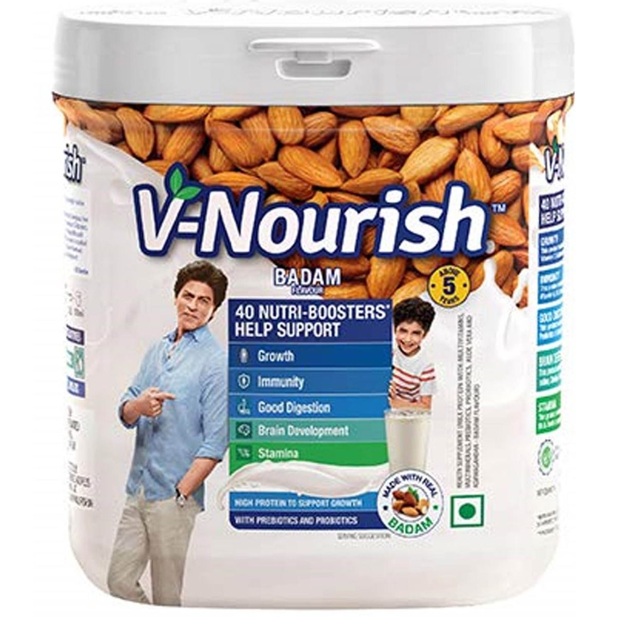 Buy V-Nourish Badam Flavoured Kids Nutrition Drink, 200 gm Jar Online