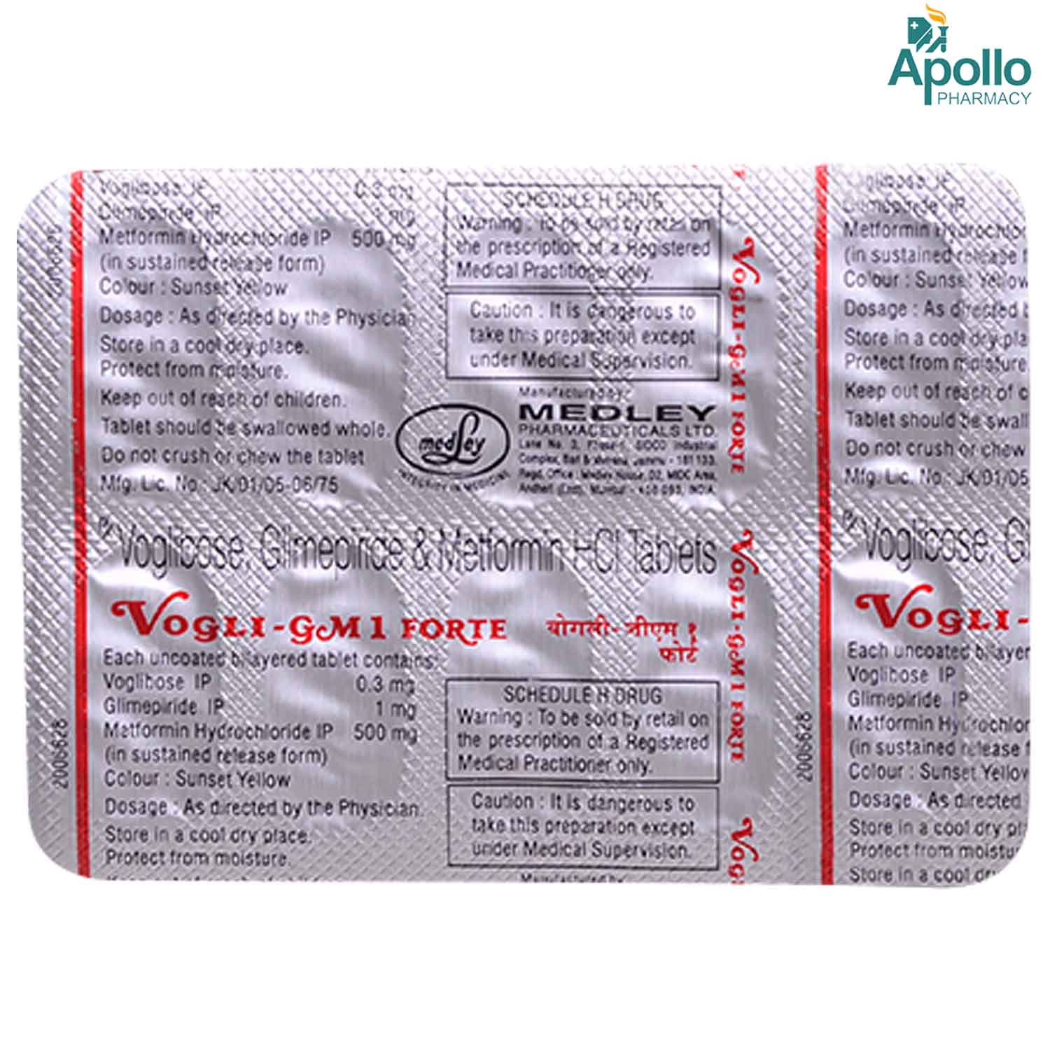 Vogli-GM 1 Forte Tablet 10's Price, Uses, Side Effects, Composition ...