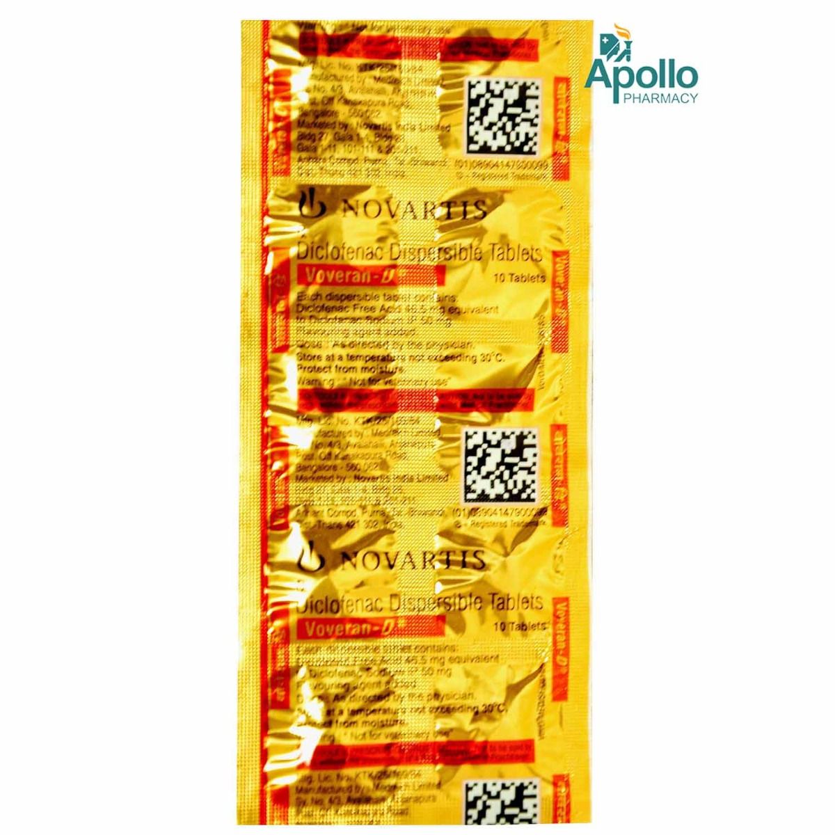 Voveran D Tablet 10's Price, Uses, Side Effects, Composition Apollo