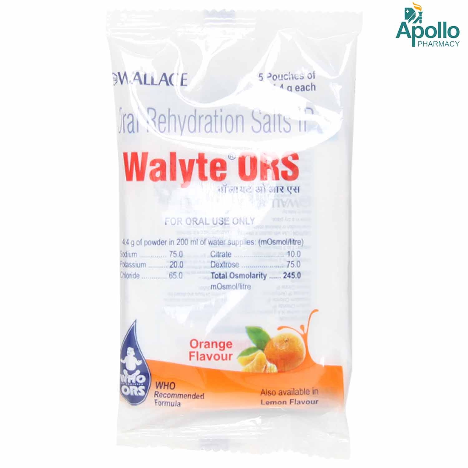 Walyte ORS Orange Powder 4.4 gm, 1 Sachet Price, Uses, Side Effects