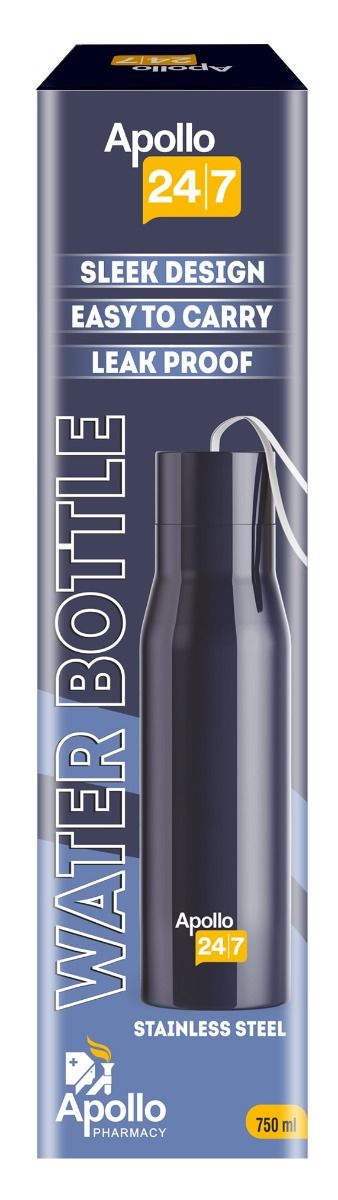 Buy Apollo Pharmacy Stainless Steel Water Bottle, 750 ml Online