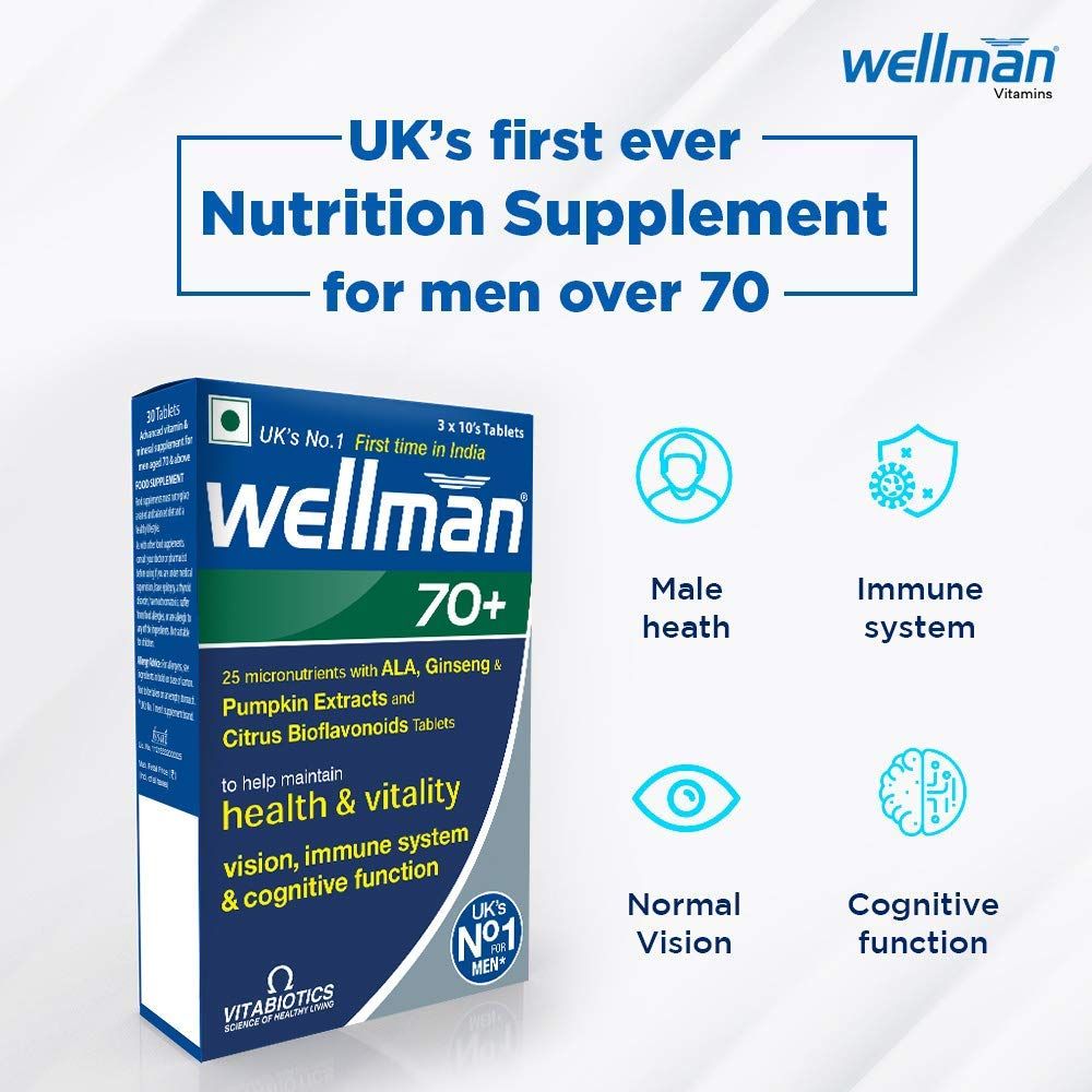 Wellman 70+ Tablet 10's Price, Uses, Side Effects, Composition Apollo