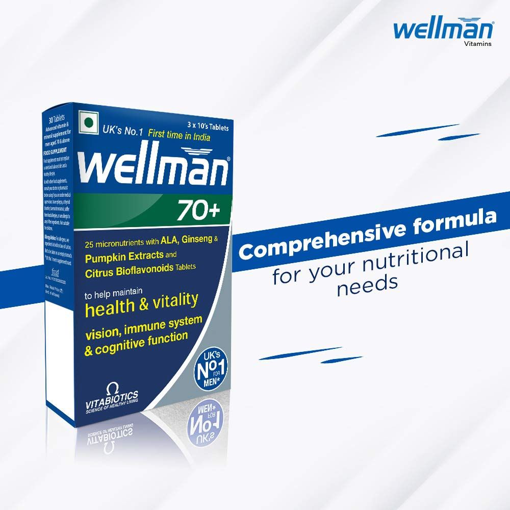 Wellman 70+ Tablet 10's Price, Uses, Side Effects, Composition Apollo