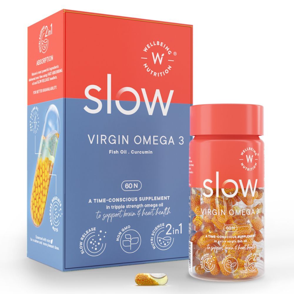 Buy Wellbeing Nutrition Slow Virgin Omega 3, 60 Capsules Online
